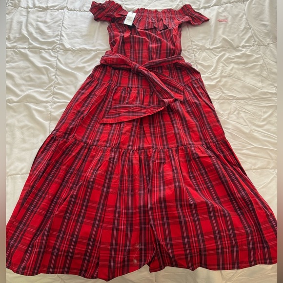 Draper James Red Plaid Smocked Dress - Picture 2 of 5